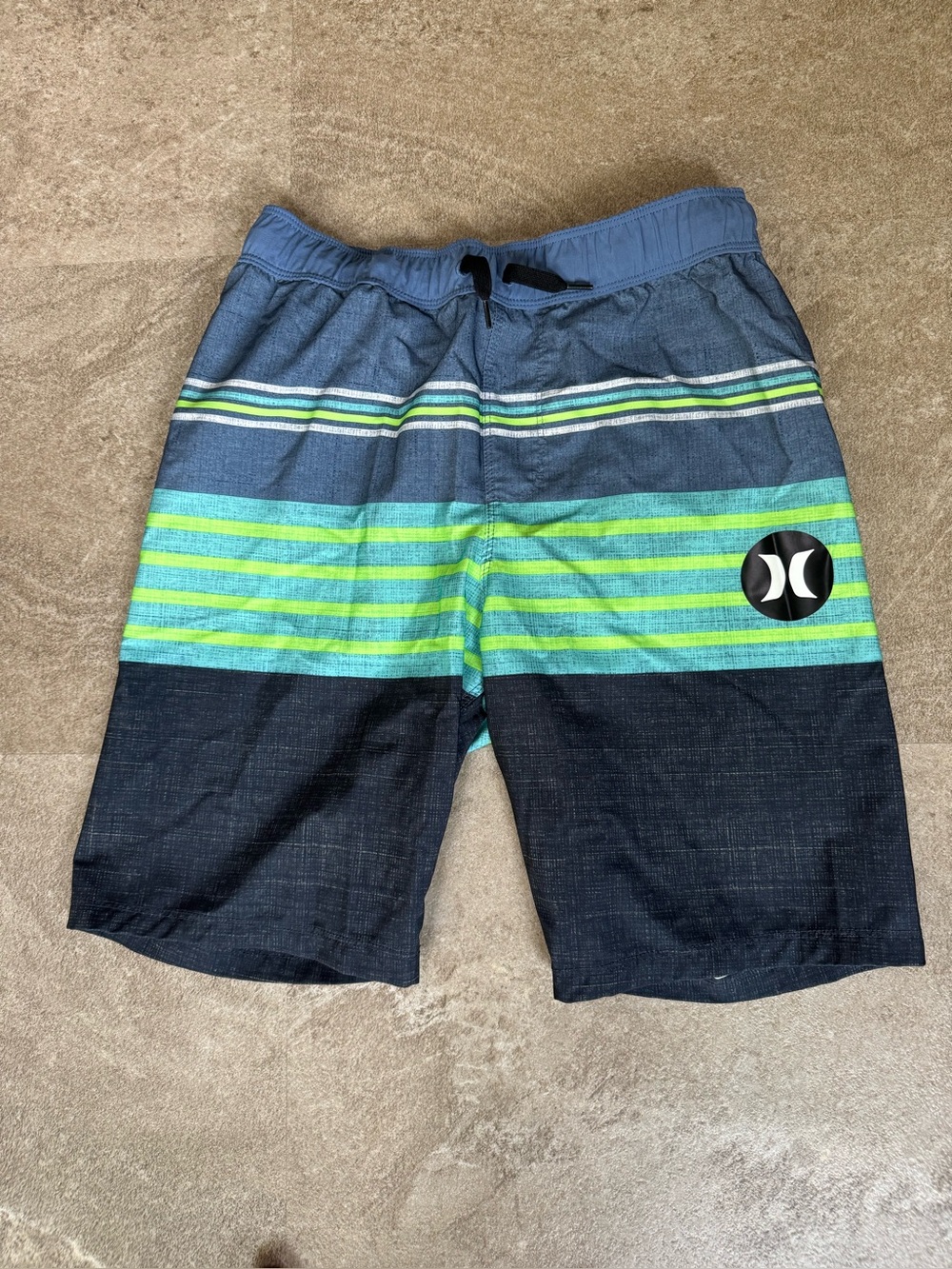 Hurley Boys Striped Board Shorts Swim Trunks Size 10/12